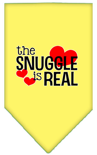 The Snuggle is Real Screen Print Bandana Yellow Large
